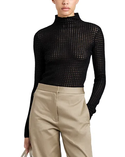 Proenza Schouler White Label Zella Merino Wool Turtleneck Sweater In Black