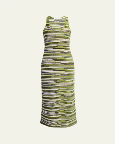 Proenza Schouler White Label Zinah Textured Knit Midi Dress In Green