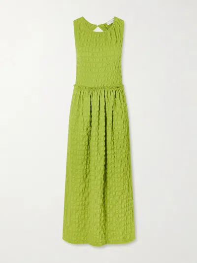 Proenza Schouler White Label Zoira Sleeveless Textured Cotton Maxi Dress In Green