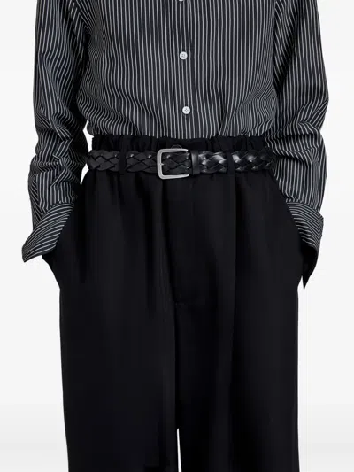 Proenza Schouler Wide-braid Leather Belt In Black