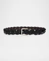 Proenza Schouler Wide Braid Leather Belt In Black