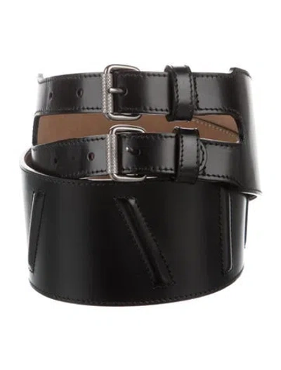 Pre-owned Proenza Schouler Wide Leather Waist Belt In Black