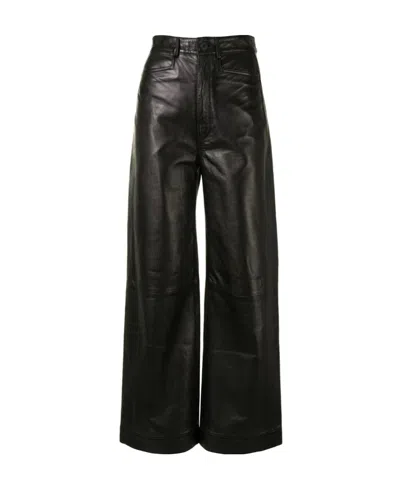 Proenza Schouler Wide-leg Leather Trousers In Black