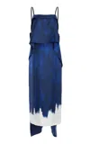 Proenza Schouler Wilma Double Printed Silk Dress In Blue