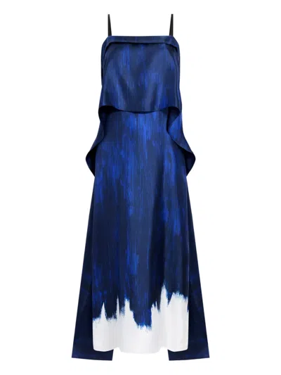 Proenza Schouler Wilma Midi Dress In Blue