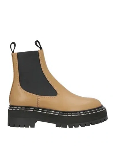 Proenza Schouler Woman Ankle Boots Camel Size 7 Leather In Beige