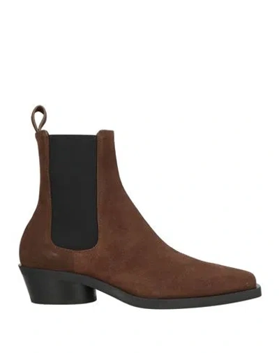 Proenza Schouler Woman Ankle Boots Chocolate Brown Size 7 Calfskin