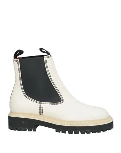 Proenza Schouler Woman Ankle Boots Cream Size 6 Bull Skin In White
