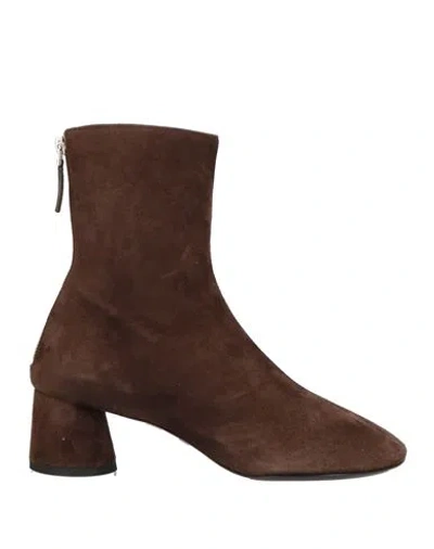 Proenza Schouler Woman Ankle Boots Dark Brown Size 8 Leather