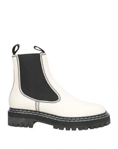 Proenza Schouler Woman Ankle Boots Ivory Size 7.5 Calfskin In White