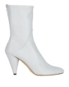 PROENZA SCHOULER PROENZA SCHOULER WOMAN ANKLE BOOTS LIGHT GREY SIZE 8 LEATHER