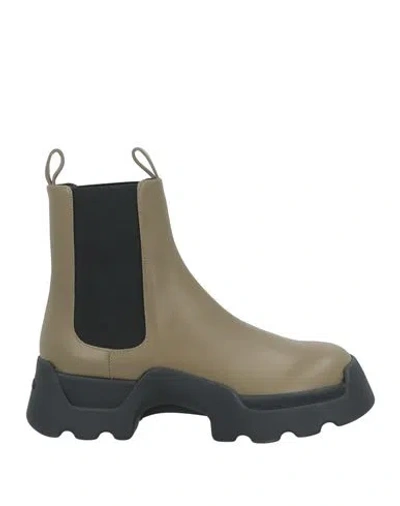 Proenza Schouler Woman Ankle Boots Military Green Size 8 Leather