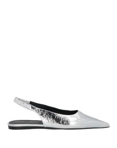 Proenza Schouler Woman Ballet Flats Silver Size 8 Leather