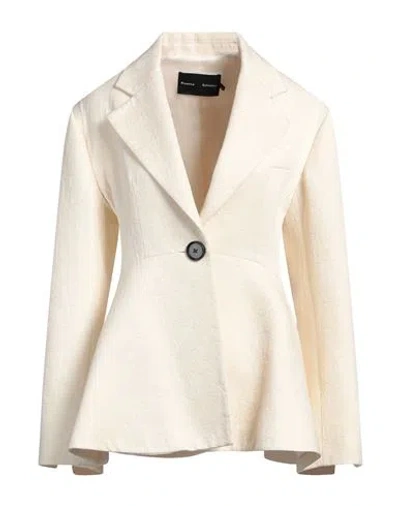 Proenza Schouler Woman Blazer Cream Size 6 Cotton, Wool In White