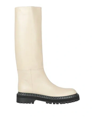 Proenza Schouler Woman Boot Beige Size 7 Calfskin In White
