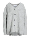 Proenza Schouler Woman Cardigan Light Grey Size L Acrylic, Alpaca Wool, Polyamide, Wool, Elastane In Gray