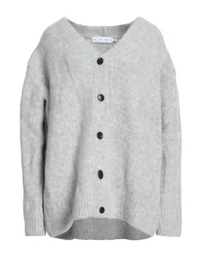Proenza Schouler Woman Cardigan Light Grey Size L Acrylic, Alpaca Wool, Polyamide, Wool, Elastane In Gray