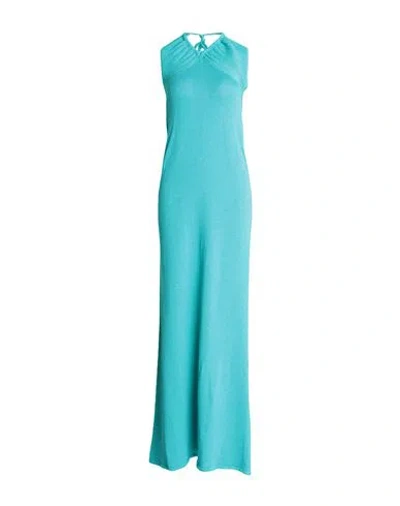 Proenza Schouler Woman Maxi Dress Turquoise Size M Cotton, Viscose, Linen, Polyamide, Polyester In Blue