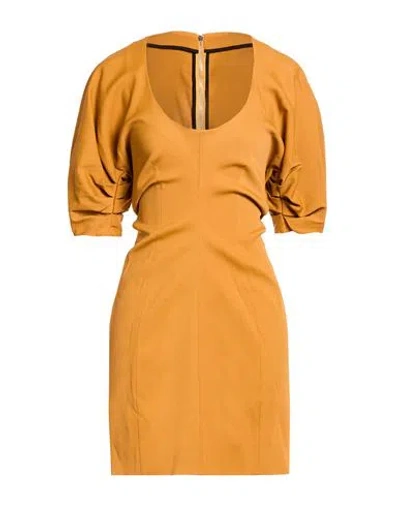Proenza Schouler Woman Mini Dress Camel Size 2 Viscose, Linen, Elastane In Brown