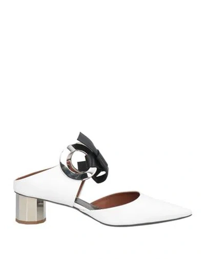 Proenza Schouler Woman Mules & Clogs White Size 6 Leather In Multi