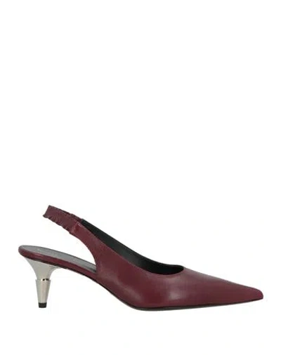 Proenza Schouler Woman Pumps Burgundy Size 7 Leather In Red