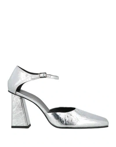 Proenza Schouler Woman Pumps Silver Size 6 Leather