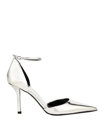 PROENZA SCHOULER PROENZA SCHOULER WOMAN PUMPS SILVER SIZE 7.5 LEATHER