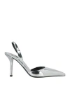 Proenza Schouler Woman Pumps Silver Size 8 Leather In Silver