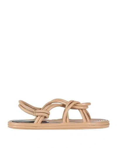 Proenza Schouler Woman Sandals Beige Size 8 Leather