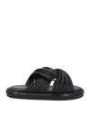 Proenza Schouler Pipe Rolo Leather Slides In Black