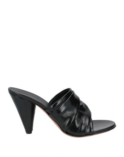 Proenza Schouler Gathered Cone 85mm Leather Sandals In Black