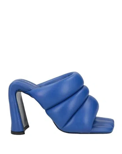 Proenza Schouler Woman Sandals Bright Blue Size 8 Leather