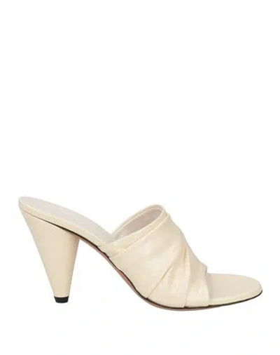 Proenza Schouler Woman Sandals Ivory Size 8 Leather In White