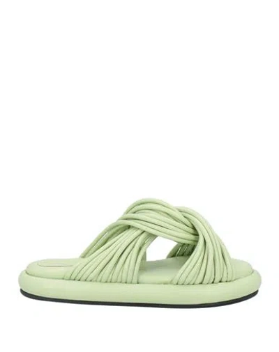 Proenza Schouler Pipe Twisted Slides In Light Pastel Green