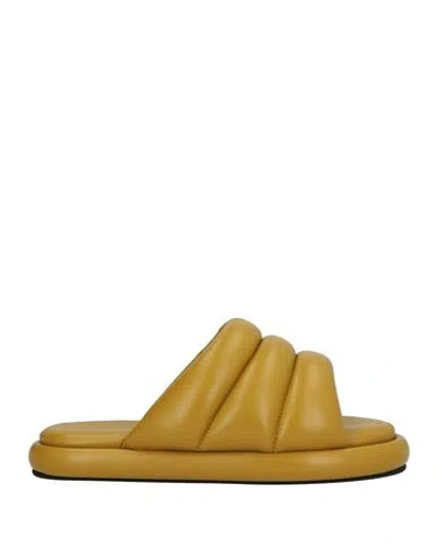 Proenza Schouler Woman Sandals Mustard Size 8 Leather In Yellow
