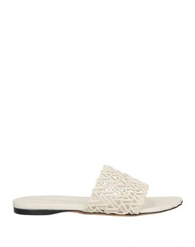 Proenza Schouler Woman Sandals Off White Size 8 Textile Fibers In Cream