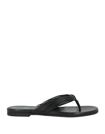 Proenza Schouler Woman Thong Sandal Black Size 7 Leather
