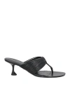 Proenza Schouler Woman Thong Sandal Black Size 8 Leather In Black