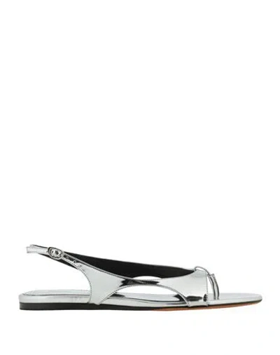 Proenza Schouler Woman Thong Sandal Silver Size 8 Synthetisches Material