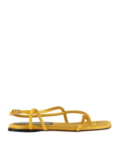 Proenza Schouler Woman Thong Sandal Yellow Size 8 Textile Fibers