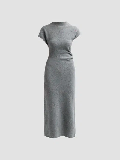 Proenza Schouler Women's Abie Donegal-knit Wool Midi Dress In Gray