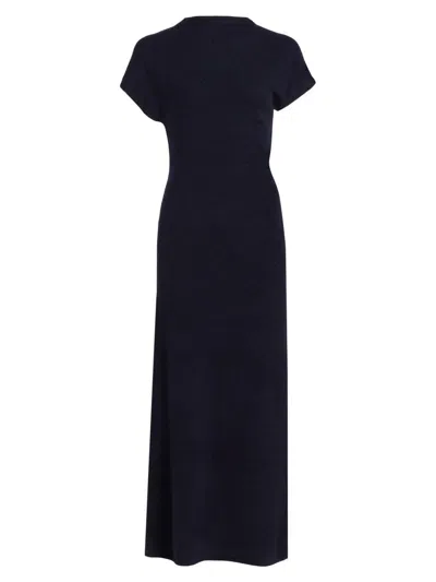 Proenza Schouler Abie Dress In Clean Boiled Wool Navy In Black