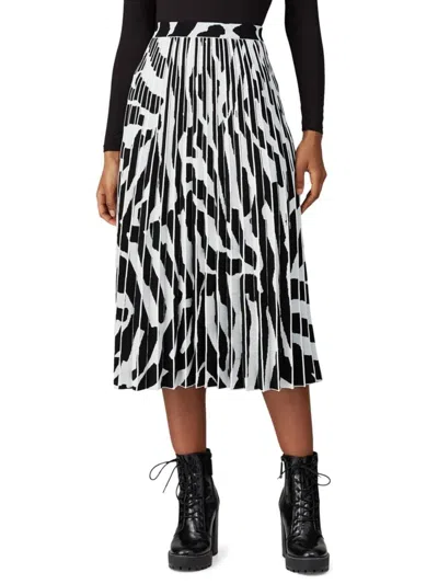 Proenza Schouler Women's Abstract Pleated Midi Skirt In Black