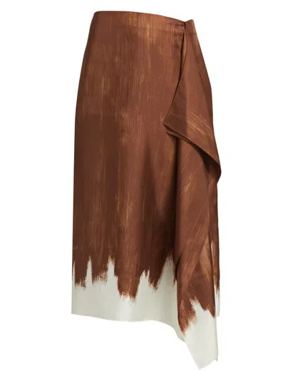 Proenza Schouler Women's Amery Printed Twill Midi-skirt In Brown
