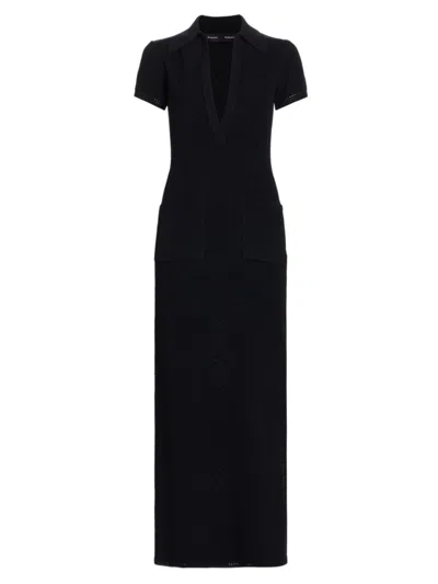 Proenza Schouler Women's Auden Plunging V-neck Knit Maxi Dress In Black