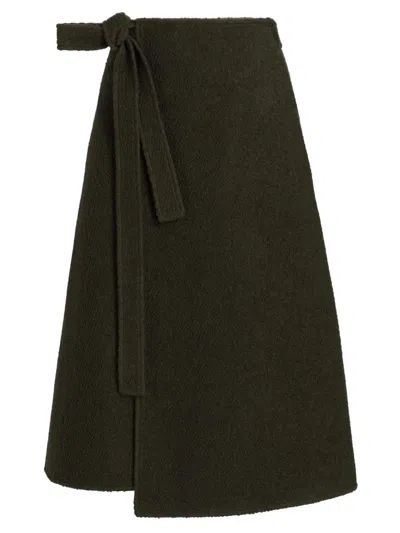 Proenza Schouler Women's Bodhi Bouclé Twill Wrap Skirt In Green