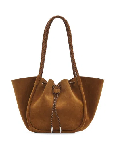 Proenza Schouler Women's Braided Large Suede Tote Bag In Brown