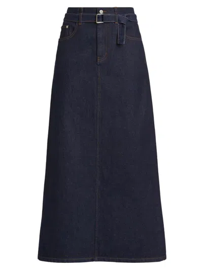 Proenza Schouler Women's Calder Stretch Denim Maxi Skirt In Blue