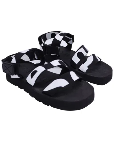 Proenza Schouler Logo-print Slingback Sandals In Black Canvas