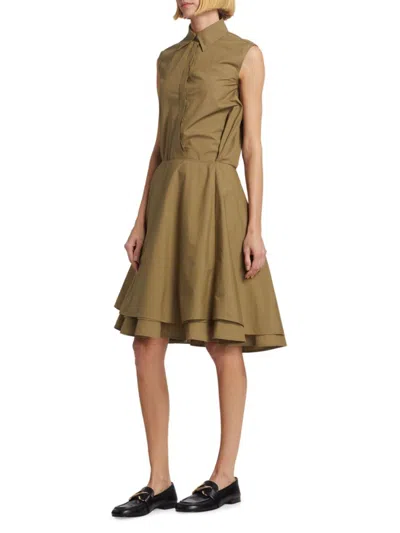 Proenza Schouler Cindy Layered Cotton-poplin Shirt Dress In Brown